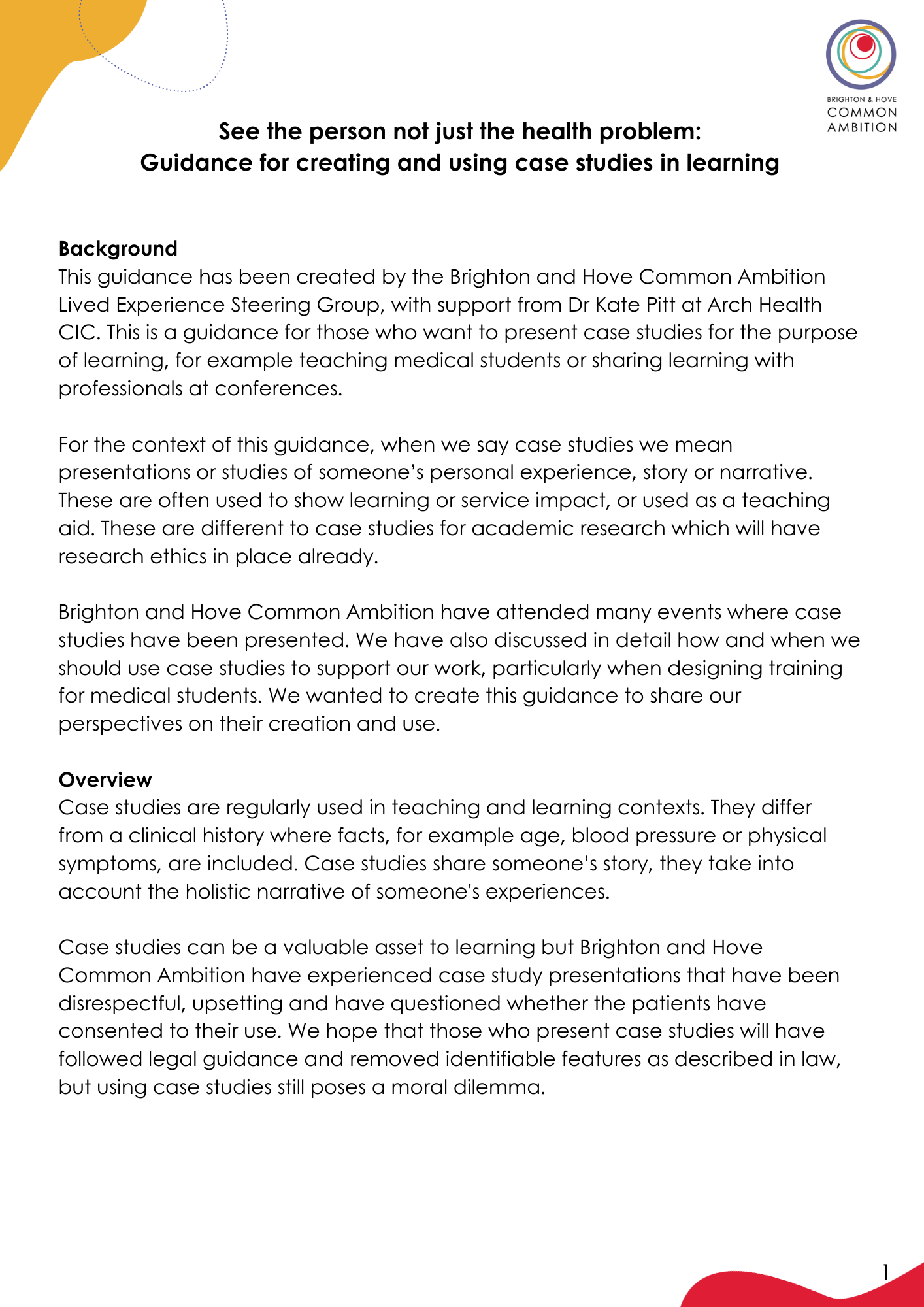 case study guidance